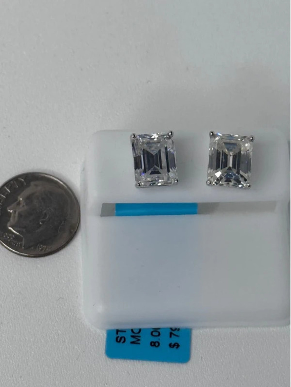 8CTW Moissanite pushback earrings sterling silver